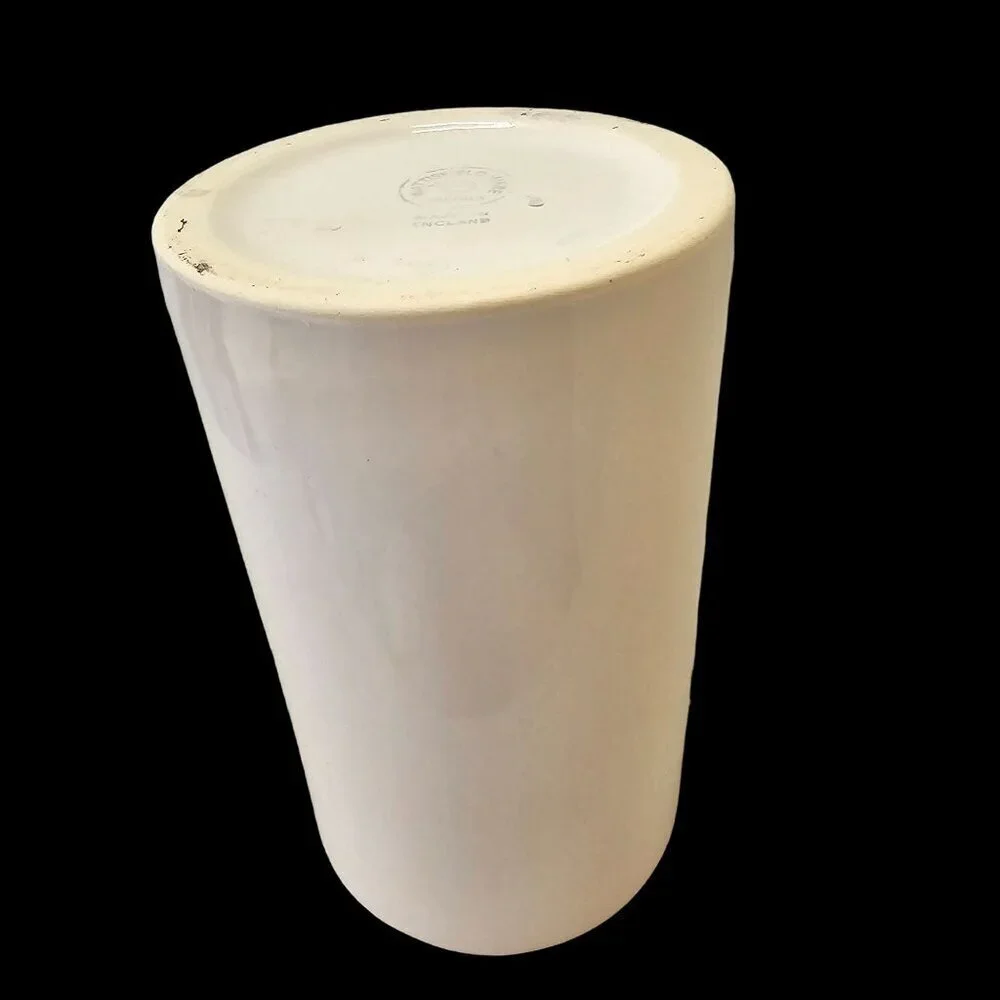 Wattisfield Ware Suffok England Mid-Century Pottery White Cylinder Vase 6